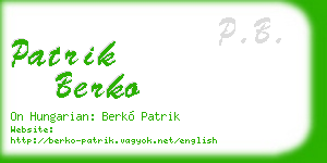 patrik berko business card